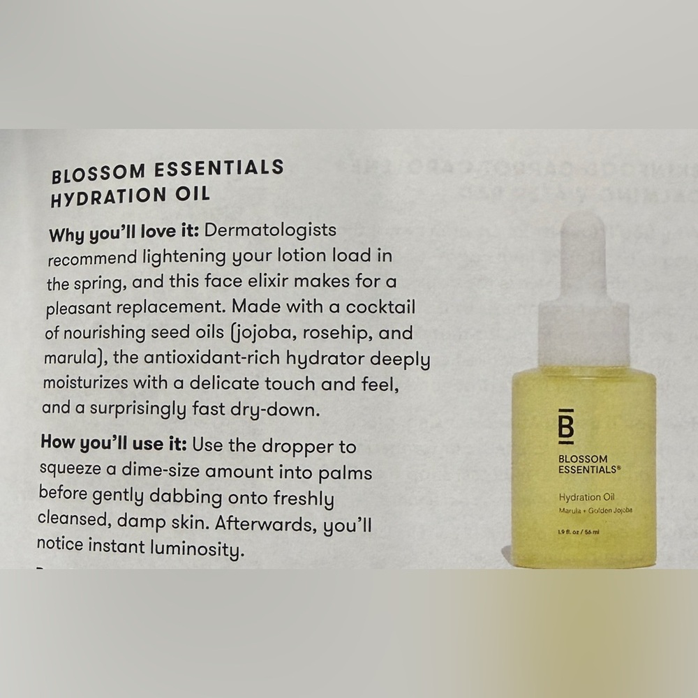 Blossom Essentials Hydration Oil Marula + Golden Jojoba 1.9oz NIB - Picture 7 of 7